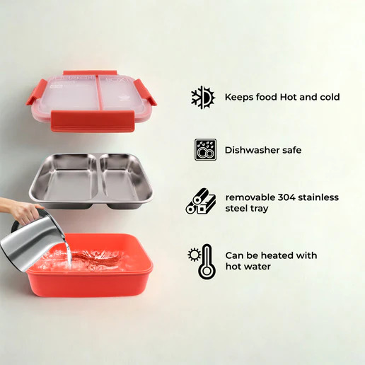 2 Compartment Lunch Box  | Cravista